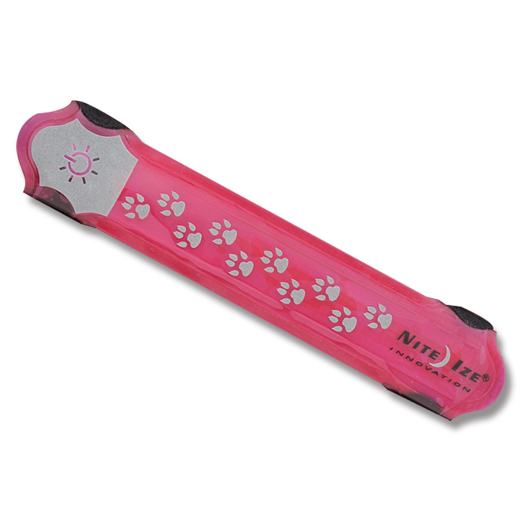 LED Dog Collar Cover - Color: Pink with Red LED - Click Image to Close
